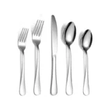 Modern 410 Silver Stainless Steel Flatware Couvert De Table Inox Restaurant Cutlery Knife Forks and Spoon Silverware Sets - Image 5