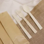 Disposable Cutlery Envelope 170 mm Wrapped Natural Bamboo Knife Fork Spoon With Custom Logo - Image 5