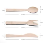 Disposable Cutlery Envelope 170 mm Wrapped Natural Bamboo Knife Fork Spoon With Custom Logo - Image 3
