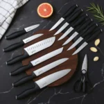 Kuisine Professional 15-Piece Stainless Steel Black PP Handle Kitchen Knife Set With Block - Image 6