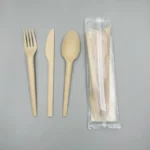 Quanhua Plant Based Disposable BPI Plastic Free OK Compost PLA Cutlery Knife Fork Spoon Biodegradable Tableware - Image 3