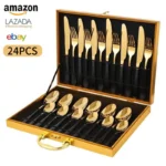 Manufactured Factory Silver Gift Set Flatware Set Stainless Steel Dinner Cutlery 24pcs Fork Spoon Knife Set - Image 2