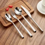 Custom Luxury Modern Restaurant Cutlery Set 304 Stainless Steel Customizable Dinnerware Sets
