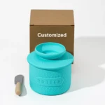 European Design Butter Dish Set Silicone Lid Ceramic Base Air-Tight Container Farmhouse Kitchenware Gift with Butter Knife - Image 3