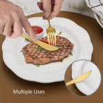 Luxury Custom Logo 304 Stainless Steel Flatware Set Shiny White Gold Cutlery Dinnerware Spoon Fork Knife Case for Restaurant Use - Image 6